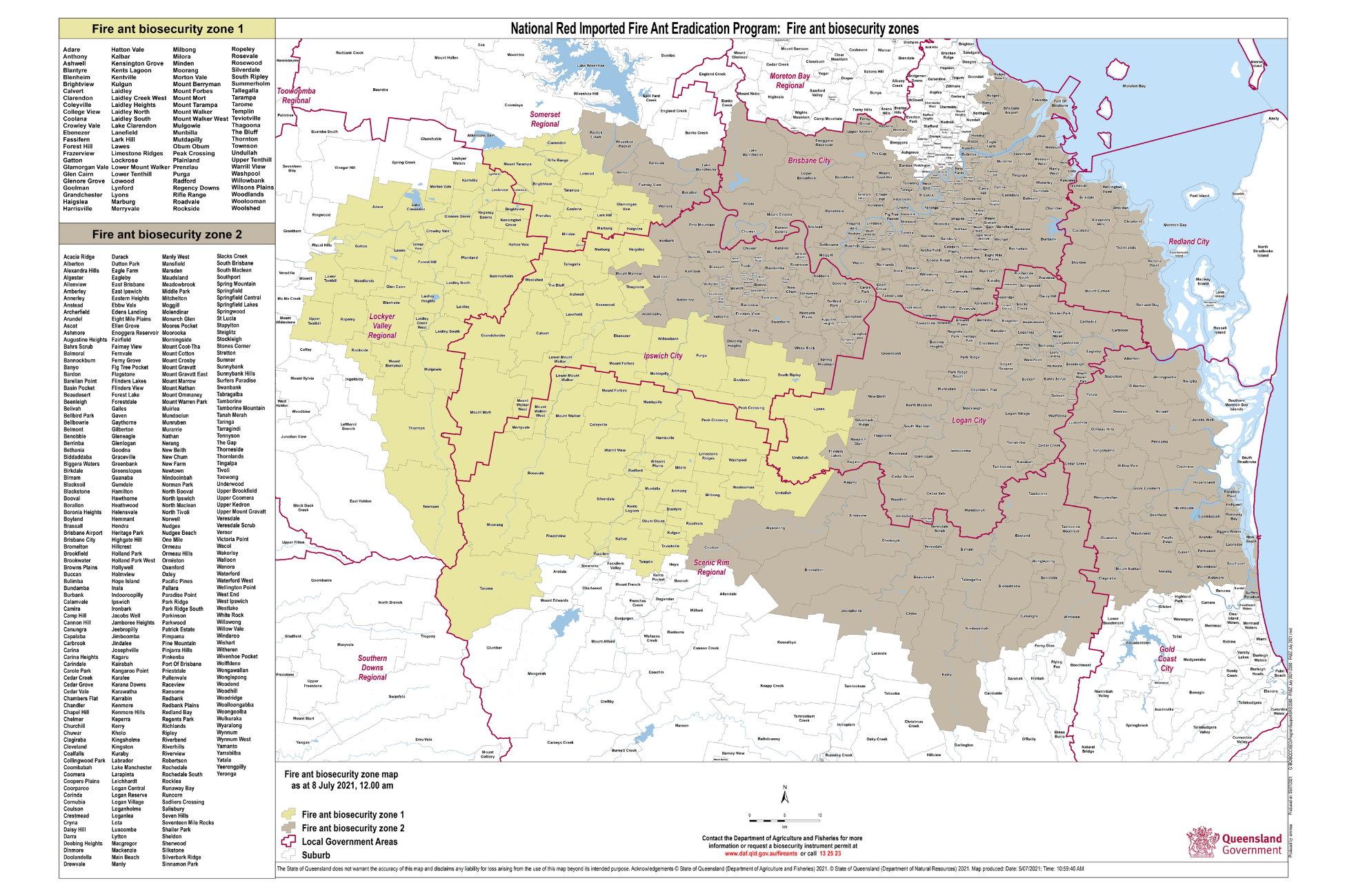 Fire ant biosecurity zones National Fire Ant Eradication Program